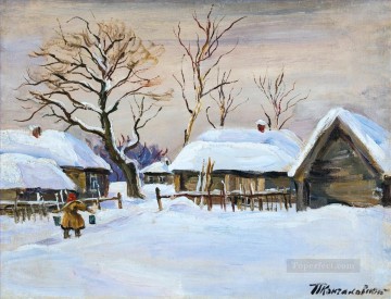  invierno - DOBROE EN EL INVIERNO Petr Petrovich Konchalovsky paisaje nevado